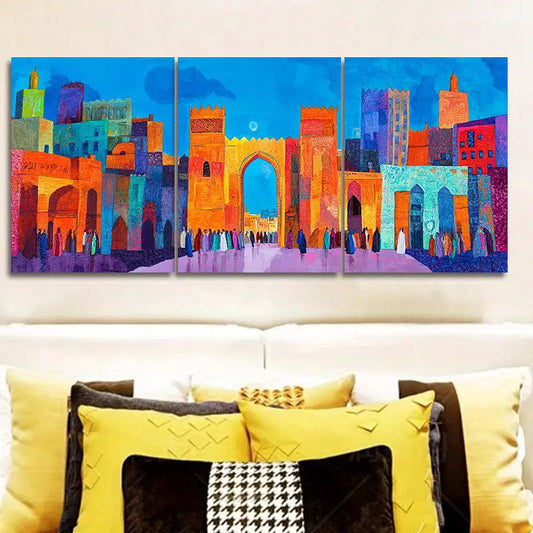 3pcs Luxurious Colored Gate Metal Print Ready to Hang Art