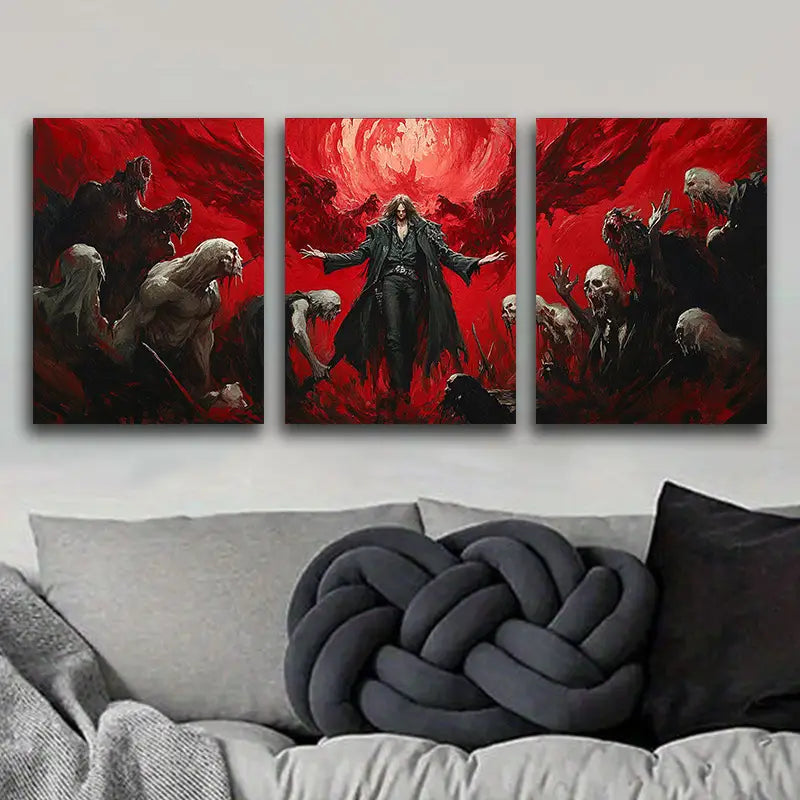 3pcs Castlevania Game Theme Metal Print Ready to Hang Art