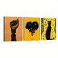 3pcs Lazy Moments of Cat, Pleasant Artistic Design Metal Print Ready to Hang Art