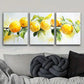 3pcs Lemons and green leaves Metal Print Ready to Hang Art