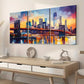3pcs Modern Art Style Abstract Urban Architecture Landscape Wall Art Set Canvas Framed 40x60cm - High Quality Print 100% Australian Made Wall Canvas Ready to Hang