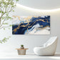 Blue, Golden & White Marble Wall Art Canvas Office Home Room Framed 120x60cm