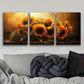 3pcs Sunflowers in the sun Metal Print Ready to Hang Art