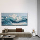 Ocean Wave Seascape Painting Wall Art Canvas Office Home Room Framed 80x45cm