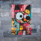 Cartoon Dog Canvas Wall Art Print 100% Australian Made 40x60cm Stretched Canvas Ready to Hang