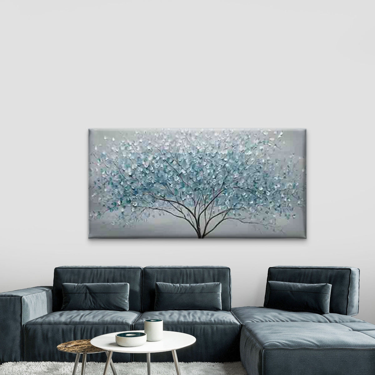 Abstract Tree Pattern Featuring Wall Art Canvas Office Home Room Framed 80x45cm