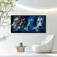 Fire And Ice Lions Wall Art Canvas Office Home Room Framed 120x60cm