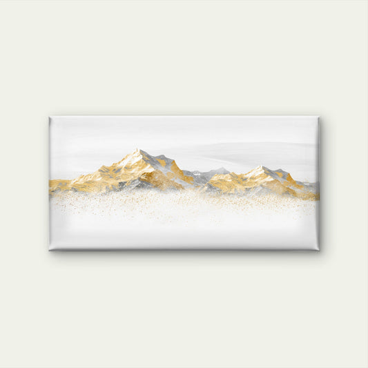 Abstract Gold Leaf Mountain Ridge Wall Art Canvas Office Home Framed 80x45cm