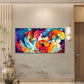 Vibrant Flowing Abstract Fabric Wall Art Canvas Office Home Room Framed 120x60cm
