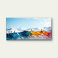 Abstract Mountain & Figure Wall Art Canvas Office Home Room Framed 80x45cm