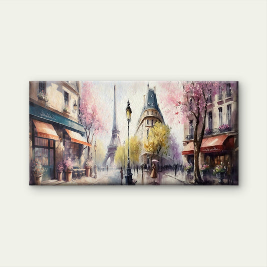 Modern Paris Eiffel Tower City Wall Art Canvas Office Home Room Framed 80x45cm