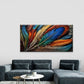 Vibrant Multicolored Feather Wall Art Canvas Office Home Room Framed 120x60cm