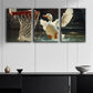 3pcs Featuring Ducks Engaged in a Game of Basketball Metal Print Ready to Hang Art