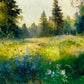 Sunny Summer Flower Field Wall Art Canvas Office Home Room Framed 120x60cm