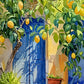 Lemons Hanging on a Tree with Door Print 100% Australian Made 40x60cm Stretched Canvas Ready to Hang