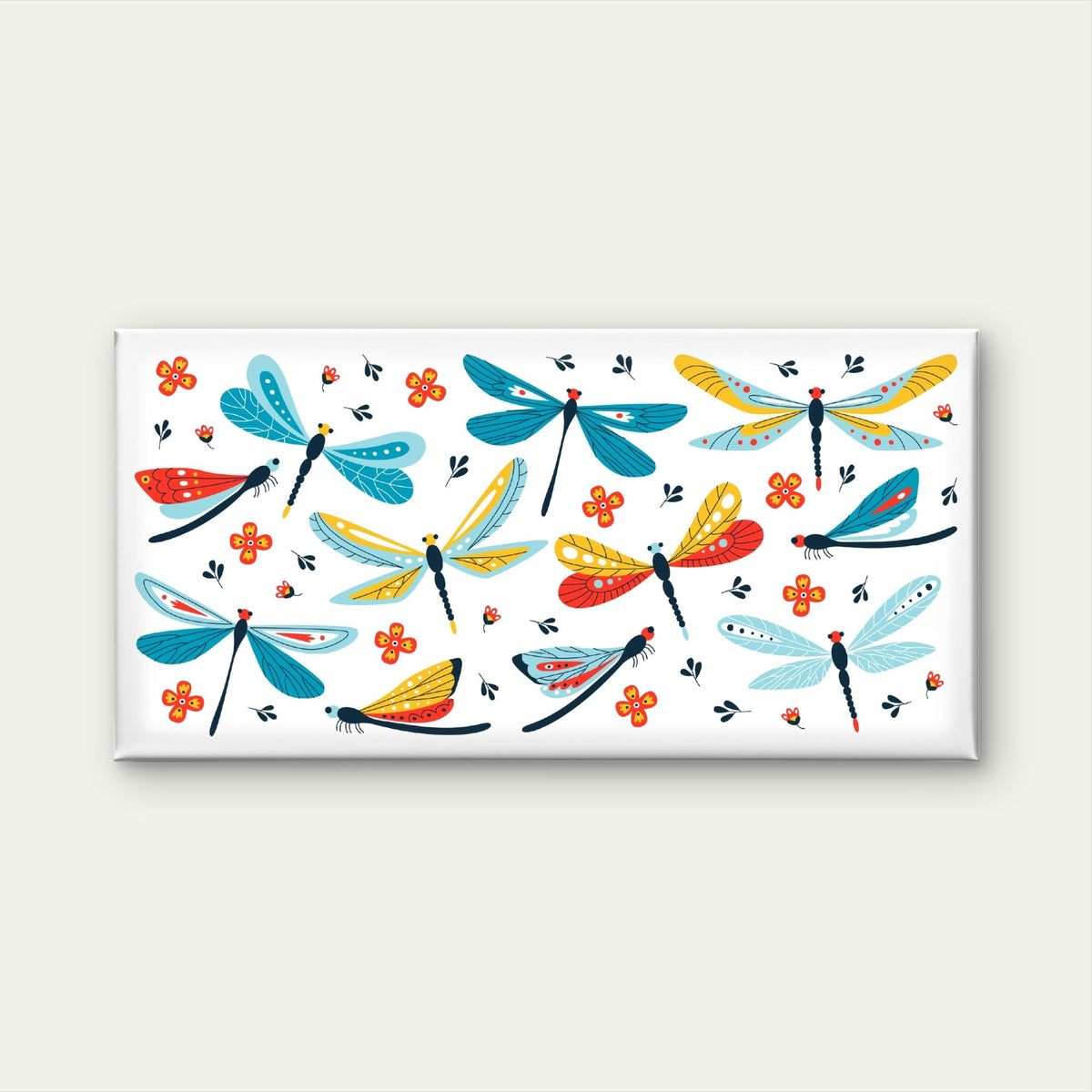 Colorful Dragonfly Insect Pattern Wall Art Canvas Office Home Room Framed 120x60cm