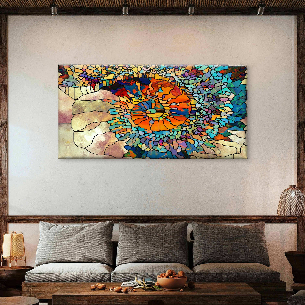 Colorful Nautilus Shell Motif Wall Art Canvas Office Home Room Framed 120x60cm