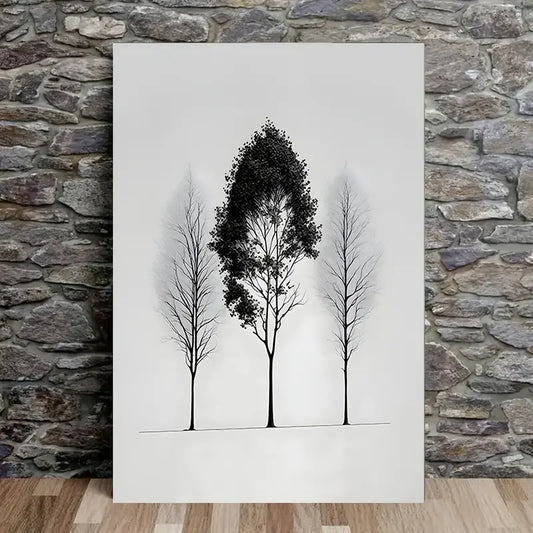 Black & White Tree Print 100% Australian Made 40x60cm Stretched Canvas Ready to Hang