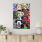 Bunch Of Colorful Classic Graffiti Teddy Bears Painting Print 100% Australian Made 40x60cm Stretched Canvas Ready to Hang