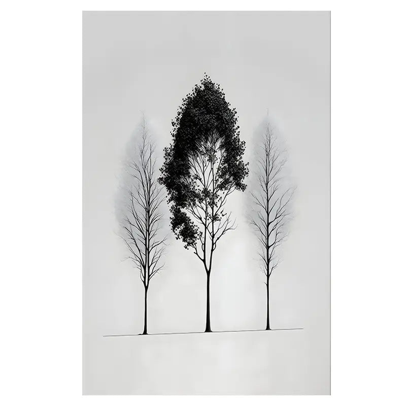 Black & White Tree Print 100% Australian Made 40x60cm Stretched Canvas Ready to Hang