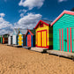 Colourful Wooden Beach Houses Print 100% Australian Made Stretched Canvas Ready to Hang - AU-106