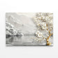 Misty Mountains White Flower Tree Lake Print 100% Australian Made 60x40cm Stretched Canvas Ready to Hang