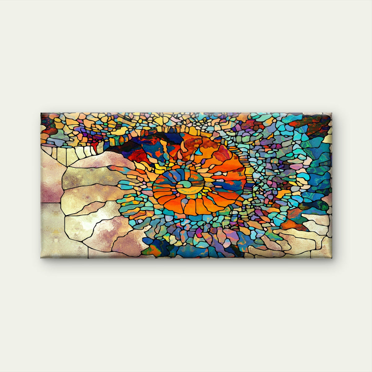 Colorful Nautilus Shell Motif Wall Art Canvas Office Home Room Framed 120x60cm