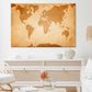 World Map On Old Grunge Paper Print 100% Australian Made Stretched Canvas Ready to Hang  - MP-106