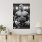 A Man with A Shirt on Holding a Boxing Belt, Black and White Print 100% Australian Made 40x60cm Stretched Canvas Ready to Hang