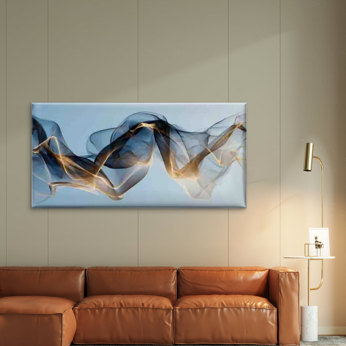 Abstract Paintings, Flowing Wall Art Canvas Office Home Room Framed 80x45cm