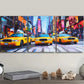 3pcs Urban Cabs in Cityscape Metal Print Ready to Hang Art