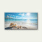 Ocean, Waves, Sand & Seashells Wall Art Canvas Office Home Room Framed 80x45cm