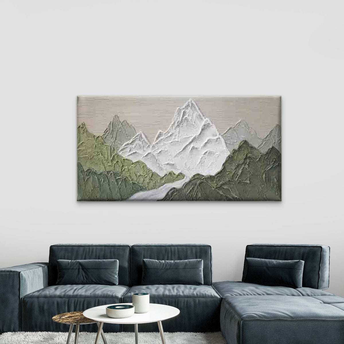 Mountain And River Landscape Wall Art Canvas Office Home Room Framed 120x60cm