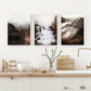 3pcs Multnomah Waterfalls Nature, Serene Mountain & Forest Metal Print Ready to Hang Art