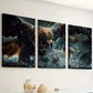 3pcs Hawk Hunting Close-Up Scenery Wall Art Set Canvas Framed 40x60cm - High Quality Print 100% Australian Made Wall Canvas Ready to Hang