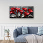 Abstract Textured Red Calla Lily Wall Art Canvas Office Home Framed 120x60cm