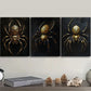 3pcs Golden and Black Spider Design Metal Print Ready to Hang Art