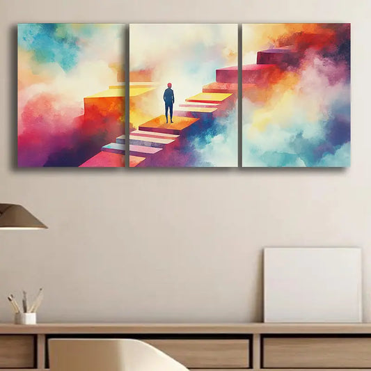 3pcs The for Man at the Top Metal Print Ready to Hang Art