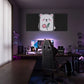 3pcs Cute White Bear Holding Pink Flower Classic Design Metal Print Ready to Hang Art