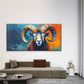 Modern Abstract Ram Head Wall Art Canvas Office Home Room Framed 120x60cm