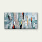 Teal Abstract Palette Texture Wall Art Canvas Office Home Room Framed 120x60cm