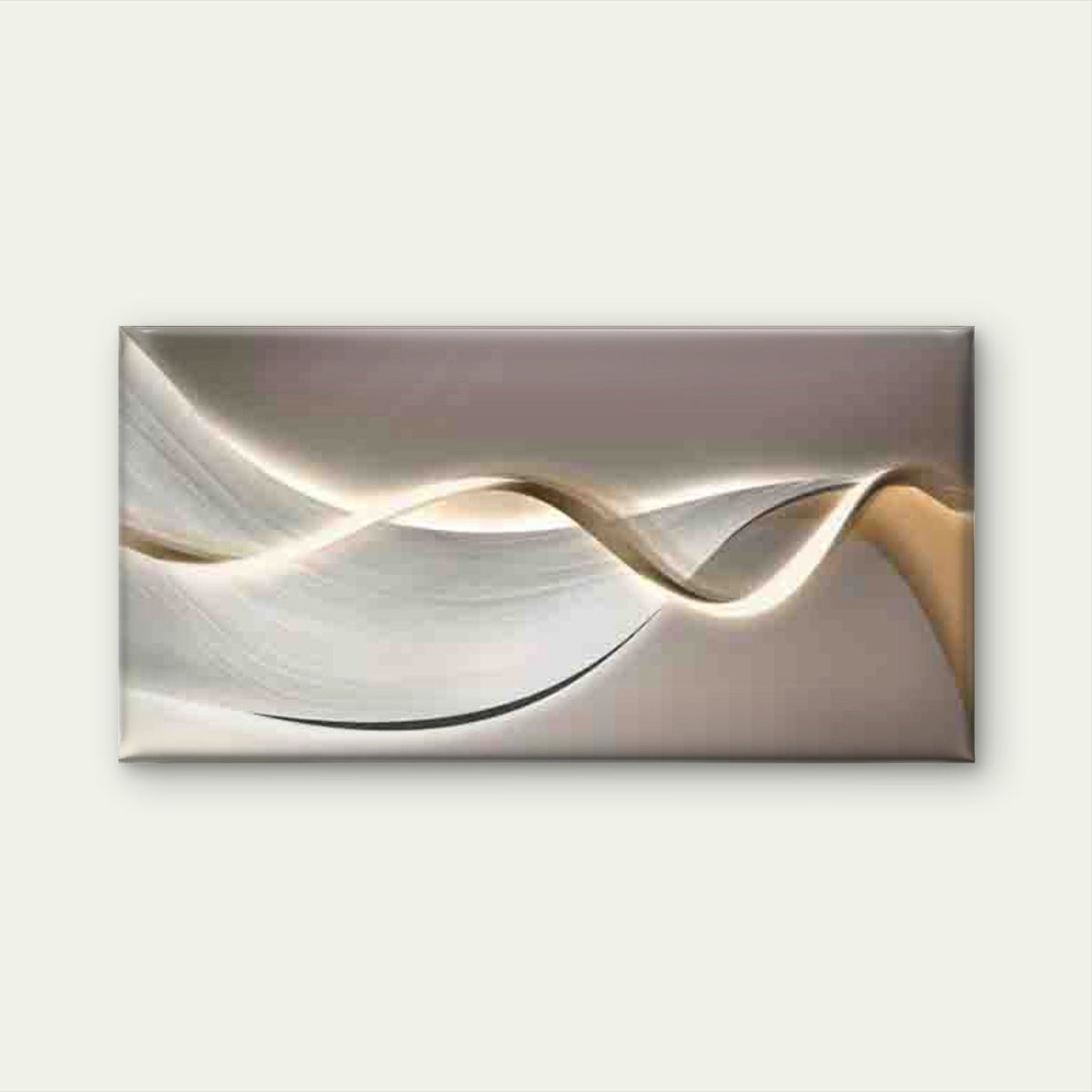 Abstract Wave Design in Neutral Wall Art Canvas Office Home Room Framed 120x60cm