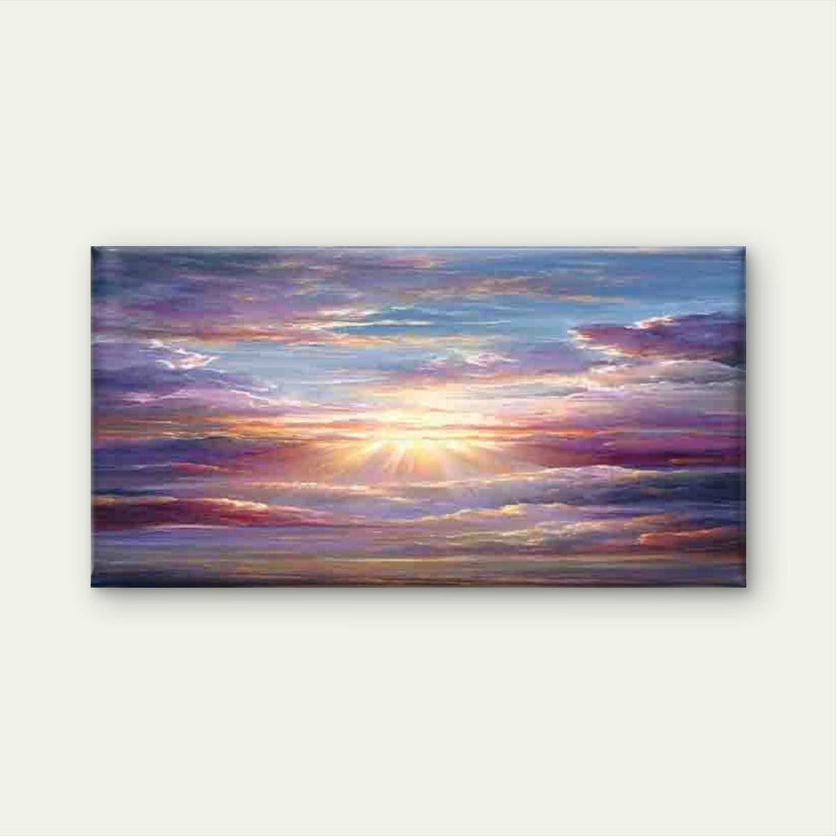 Sunshine Breaking Through Cloud Wall Art Canvas Office Home Room Framed 80x45cm