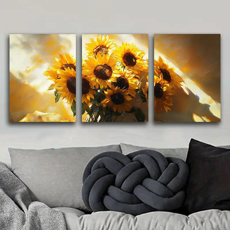 3pcs Sunflower Metal Print Ready to Hang Art
