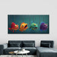 Whimsical Cartoon Fish Wall Art Canvas Office Home Room Framed 120x60cm