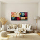 Minimalist Circles & Squares Wall Art Canvas Office Home Room Framed 80x45cm