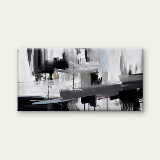 Abstract Expressionist Painting Wall Art Canvas Office Home Room Framed 80x45cm