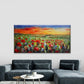 Wildflower Field at Sunset Wall Art Canvas Office Home Room Framed 80x45cm