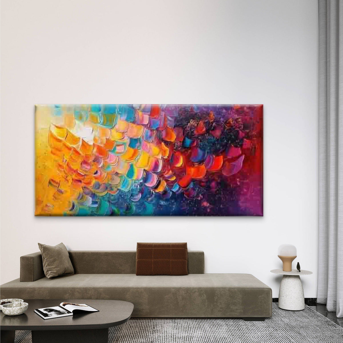 Abstract Colorful Impasto Art Wall Art Canvas Office Home Room Framed 120x60cm