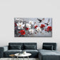 White Floral with Flying Birds Wall Art Canvas Office Home Room Framed 80x45cm